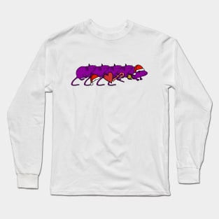 Cute Rats Holding Christmas Gifts Long Sleeve T-Shirt